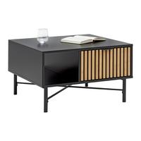 KONFERENČNÝ STOLÍK MADRID - čierna/prírodná farba, Modern, kov/drevo (70/70/43cm) - Mömax