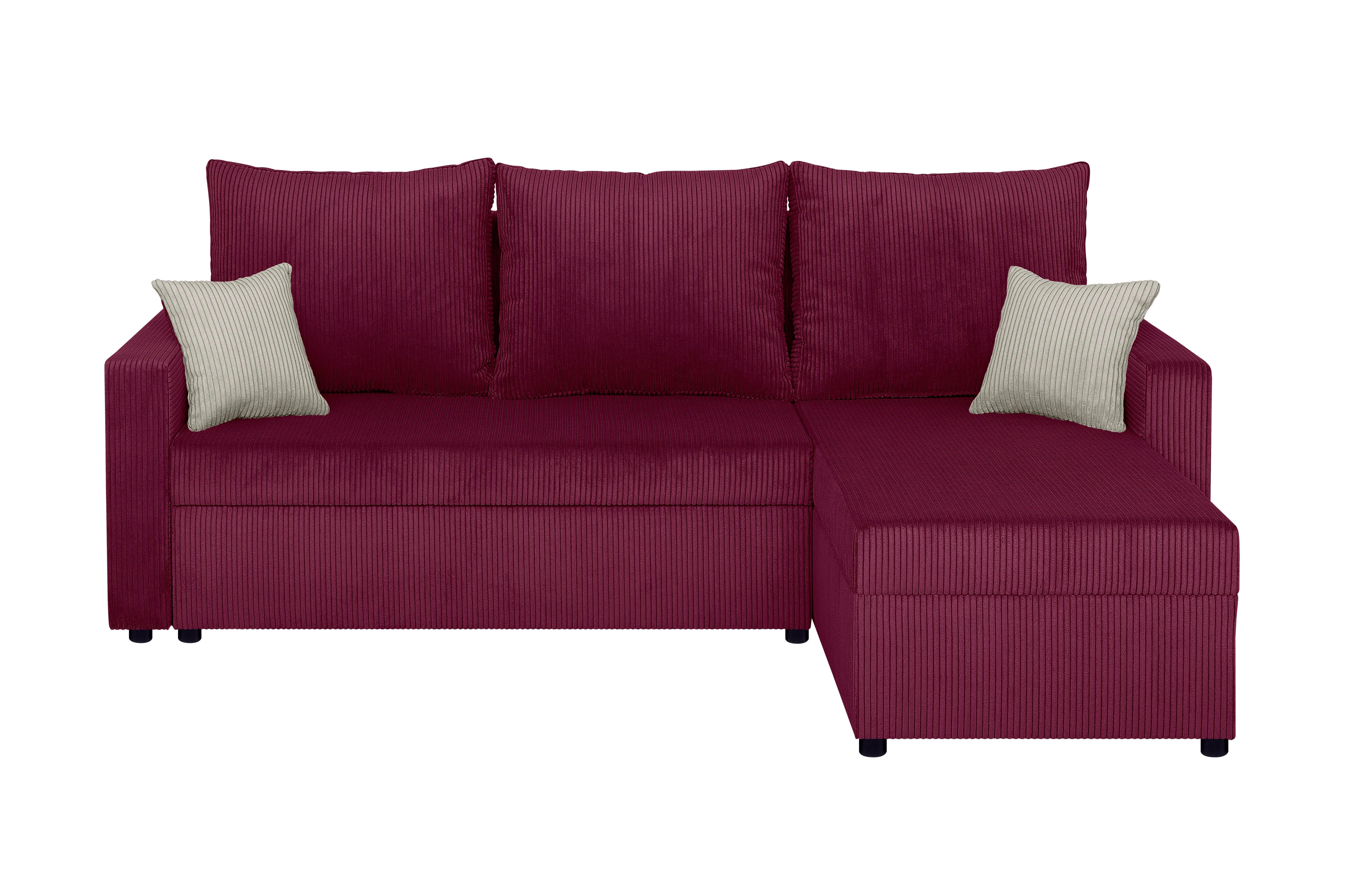 Ecksofa Star Rot S: 228x147 cm - Rot, Design, Holzwerkstoff/Textil (228/147cm) - P & B