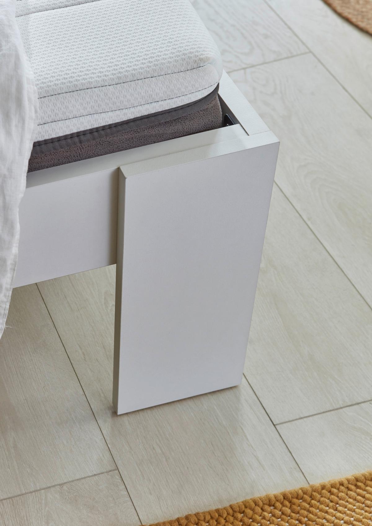 Futonbett 140x200 cm Lian, Weiß - Weiß, Basics, Holzwerkstoff (144,6/77,1/208,1cm) - MID.YOU