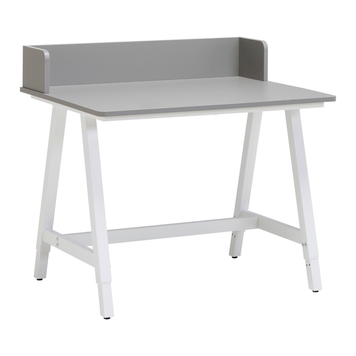 Písací stôl EMMELIE - sivá/biela, Modern, kov/kompozitné drevo (80/54-85/60cm) - Mömax