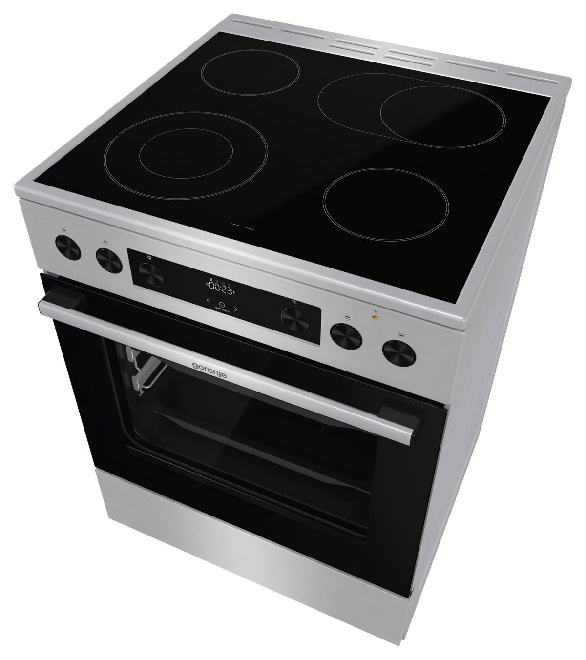 Herd Gecs6c70xpa - Edelstahlfarben/Schwarz, Trend, Glas/Metall (60/85/60cm) - Gorenje