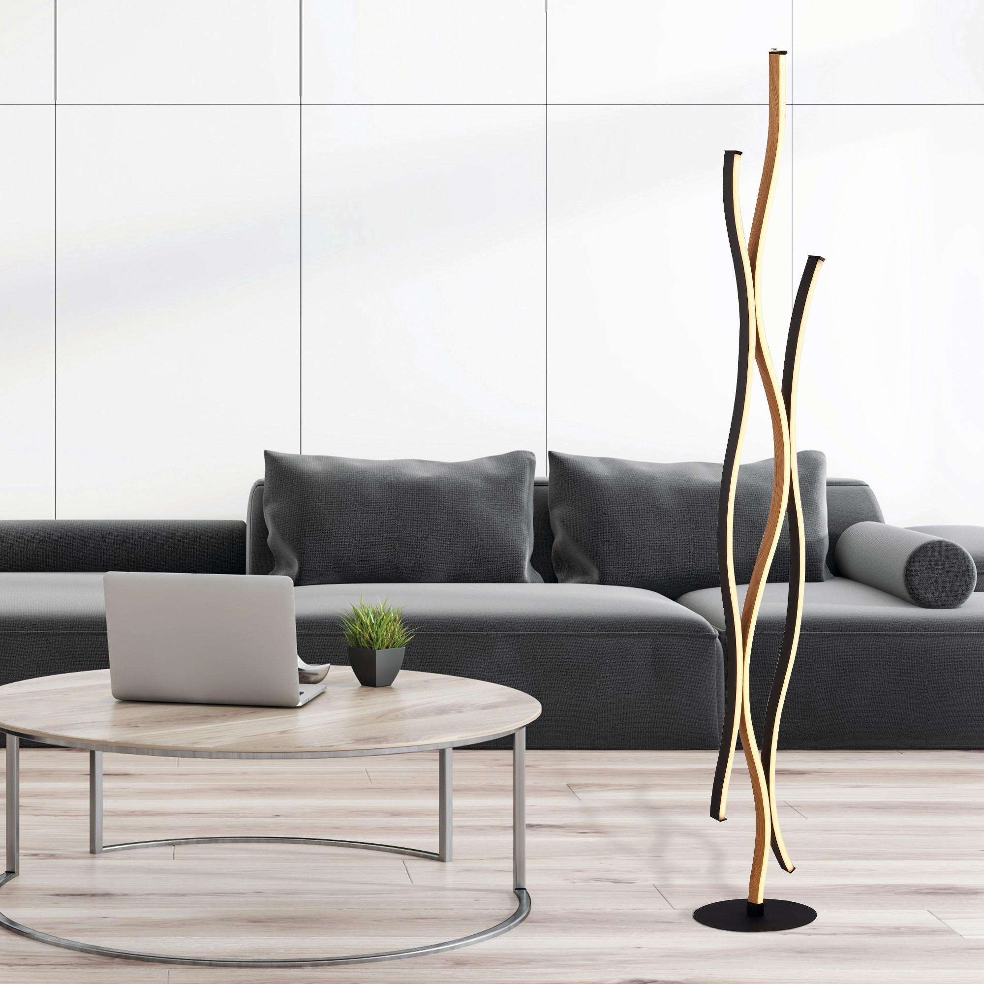 LED-Stehleuchte Eu32102-1bk - Schwarz, Design, Kunststoff/Metall (20/138.5cm)