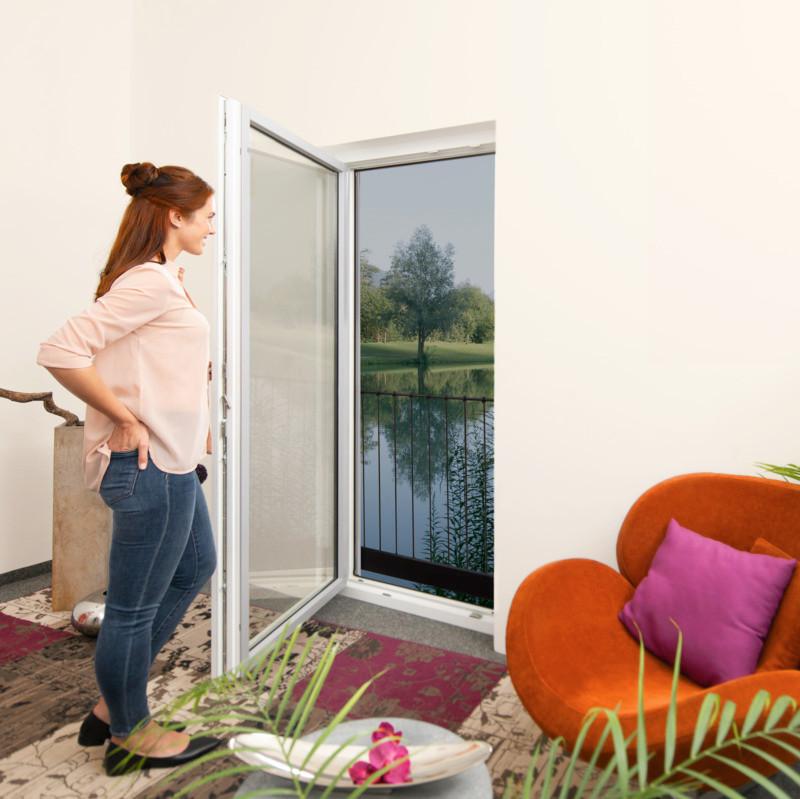 Fliegengitter Tür 130x220 cm Anthrazit - Anthrazit, Basics, Textil (130/220cm)