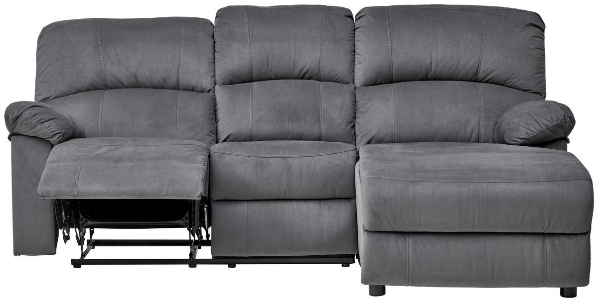 Ecksofa Boston - Schwarz/Grau, Basics, Textil/Metall (216/159cm) - P & B
