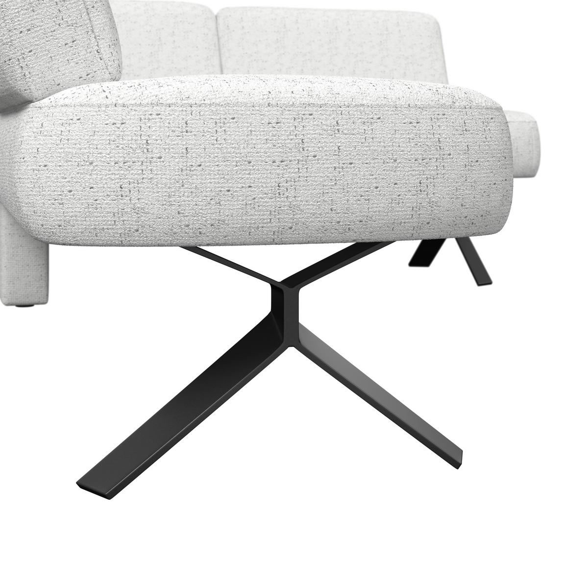 Eckbank weiß/Metallbeine Ulmo 248x176 cm - Schwarz/Weiß, MODERN, Textil/Metall (248/176cm)