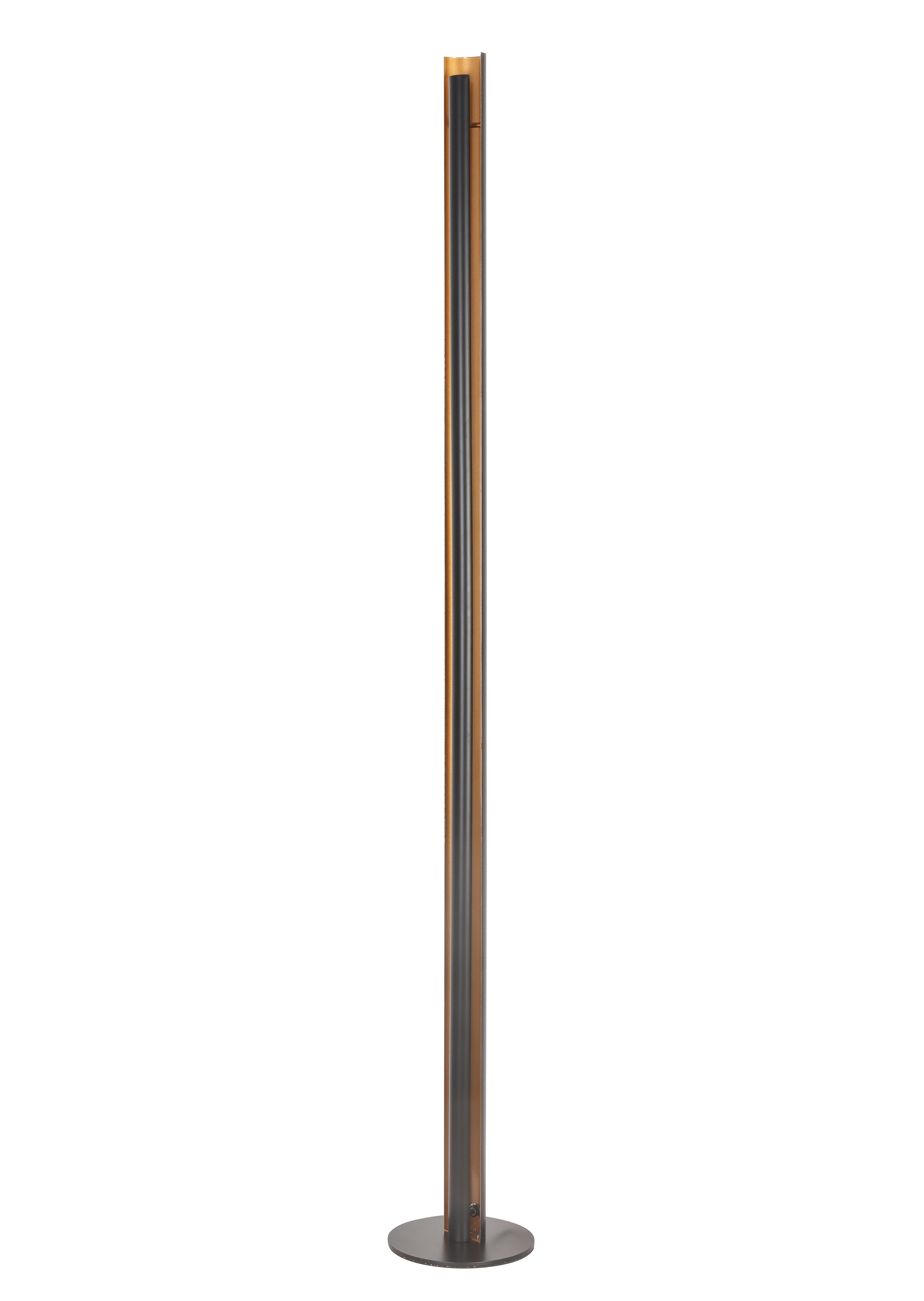 Stojací LED svítidlo GUMO, P/V: 20/144cm - černá/barvy zlata, Moderní, kov (18/144cm) - Mömax