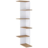 Eckregal Balos Weiß, Eiche Dekor B: 37 cm - Honigeiche/Weiß, LIFESTYLE, Holzwerkstoff (37/140/37cm) - MID.YOU