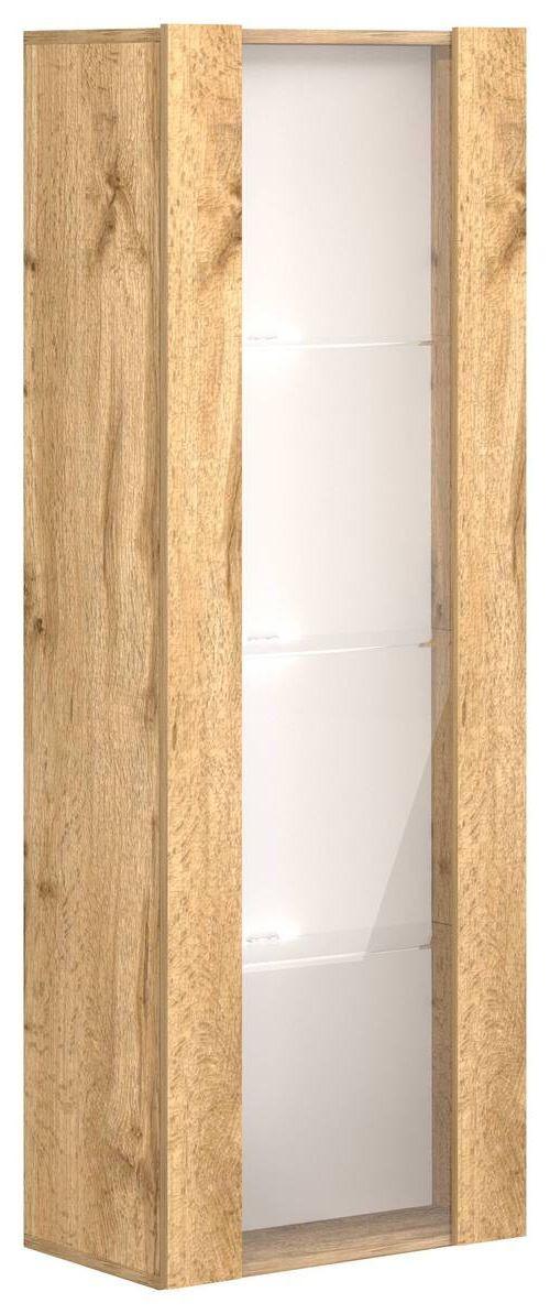 Hängevitrine Wandvitirine Vivien 09 Led - Eiche Wotan, Design, Glas/Holzwerkstoff (40/140/30cm) - Livetastic