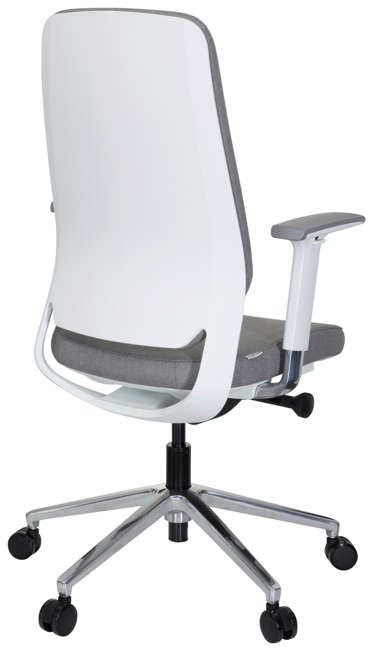 Drehstuhl Chiaro T4 White Armstützen Grau/weiß Bis 110kg - Weiß/Grau, MODERN, Kunststoff/Textil (56/131/67cm) - MID.YOU