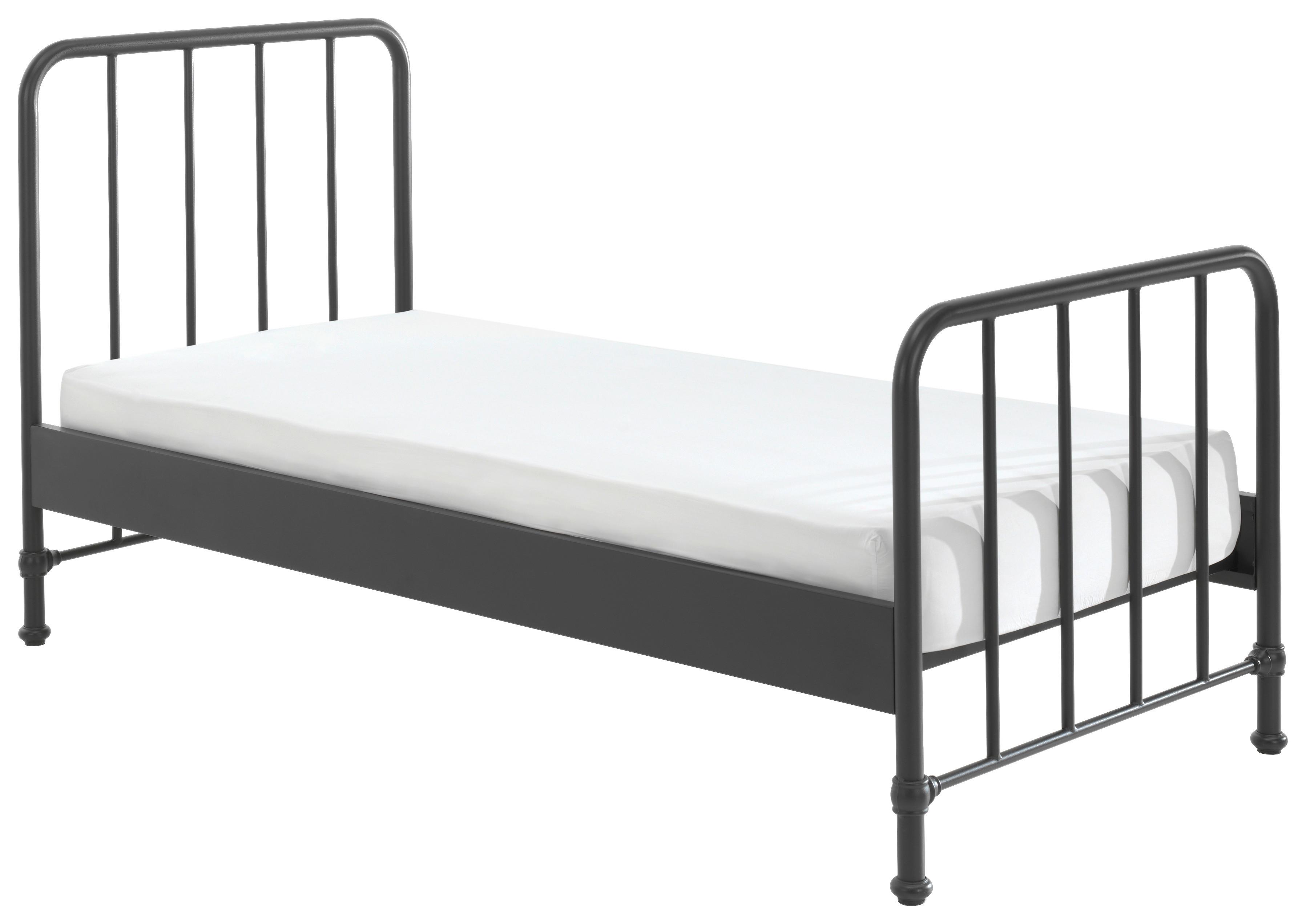 Posteľ pre deti a mládež BRONXX čierna - čierna, Modern, kov/drevo (90/200cm) - MID.YOU