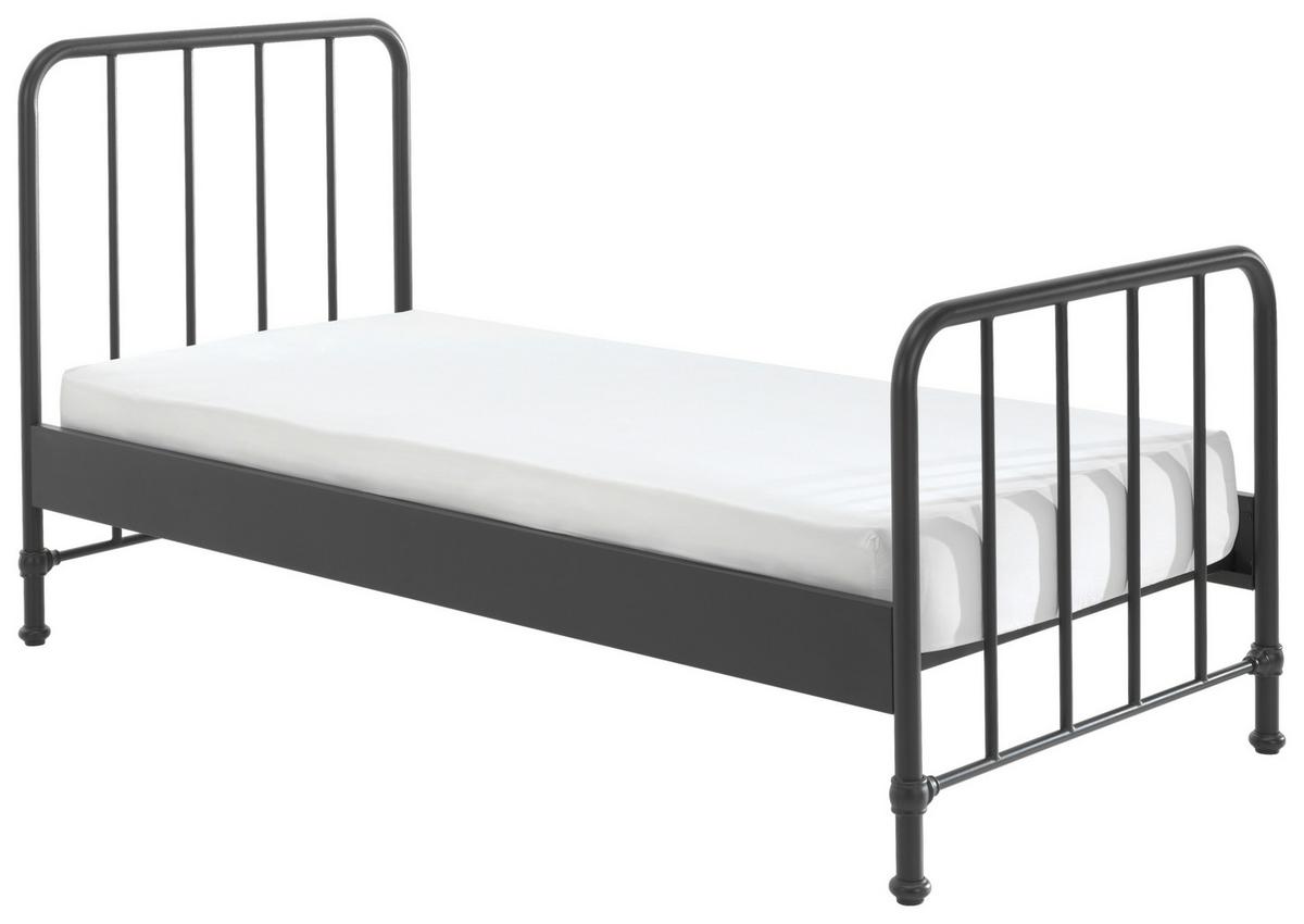 Postel pro děti a mládež BRONXX černa - černá, Moderní, kov/dřevo (90/200cm) - MID.YOU