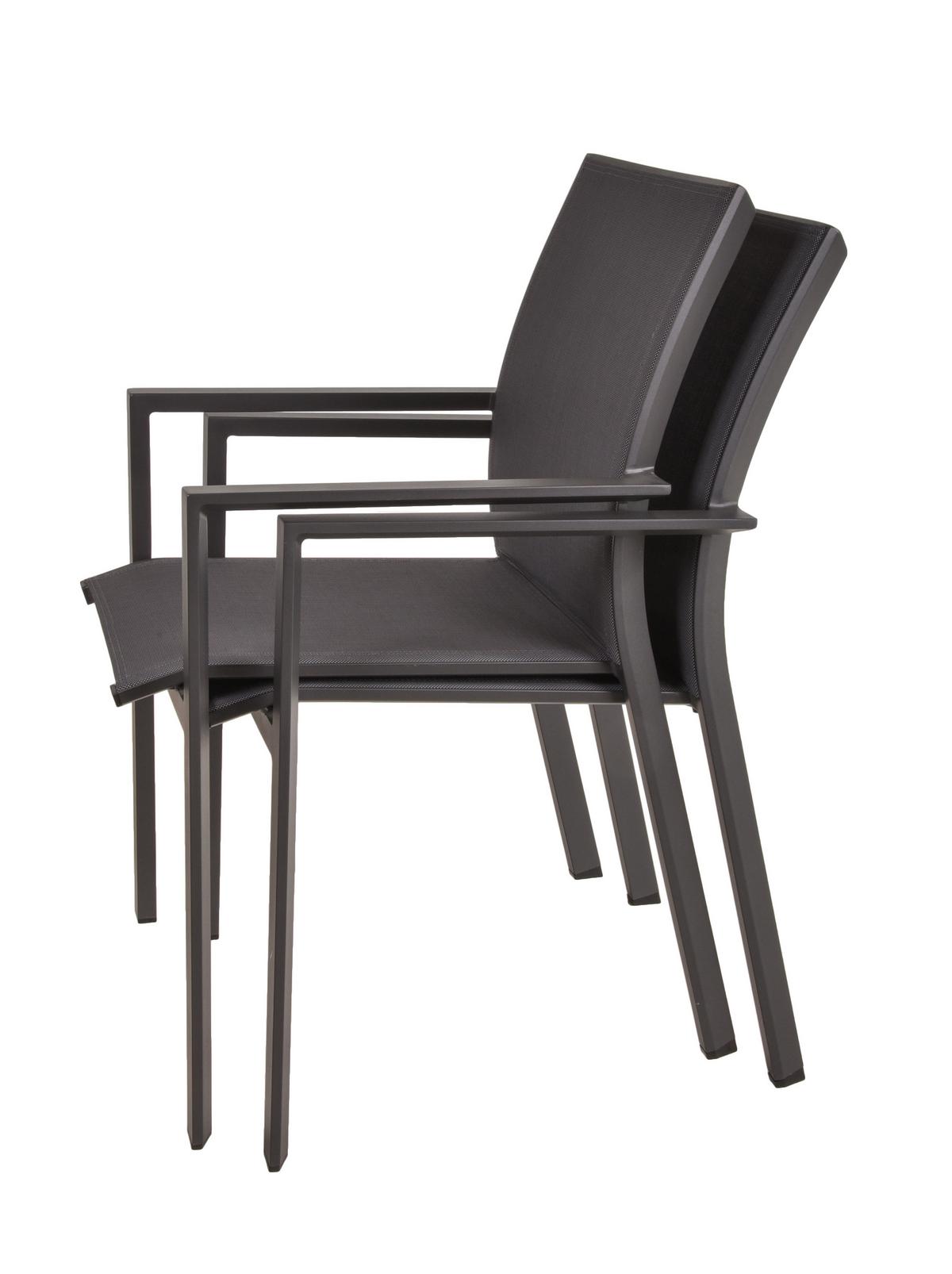 Gartenmöbel Set 3--Teilig. Elena Metall/Kunststoff - Dunkelgrau, Basics, Kunststoff/Metall (61/89/56,5cm) - Gardenson