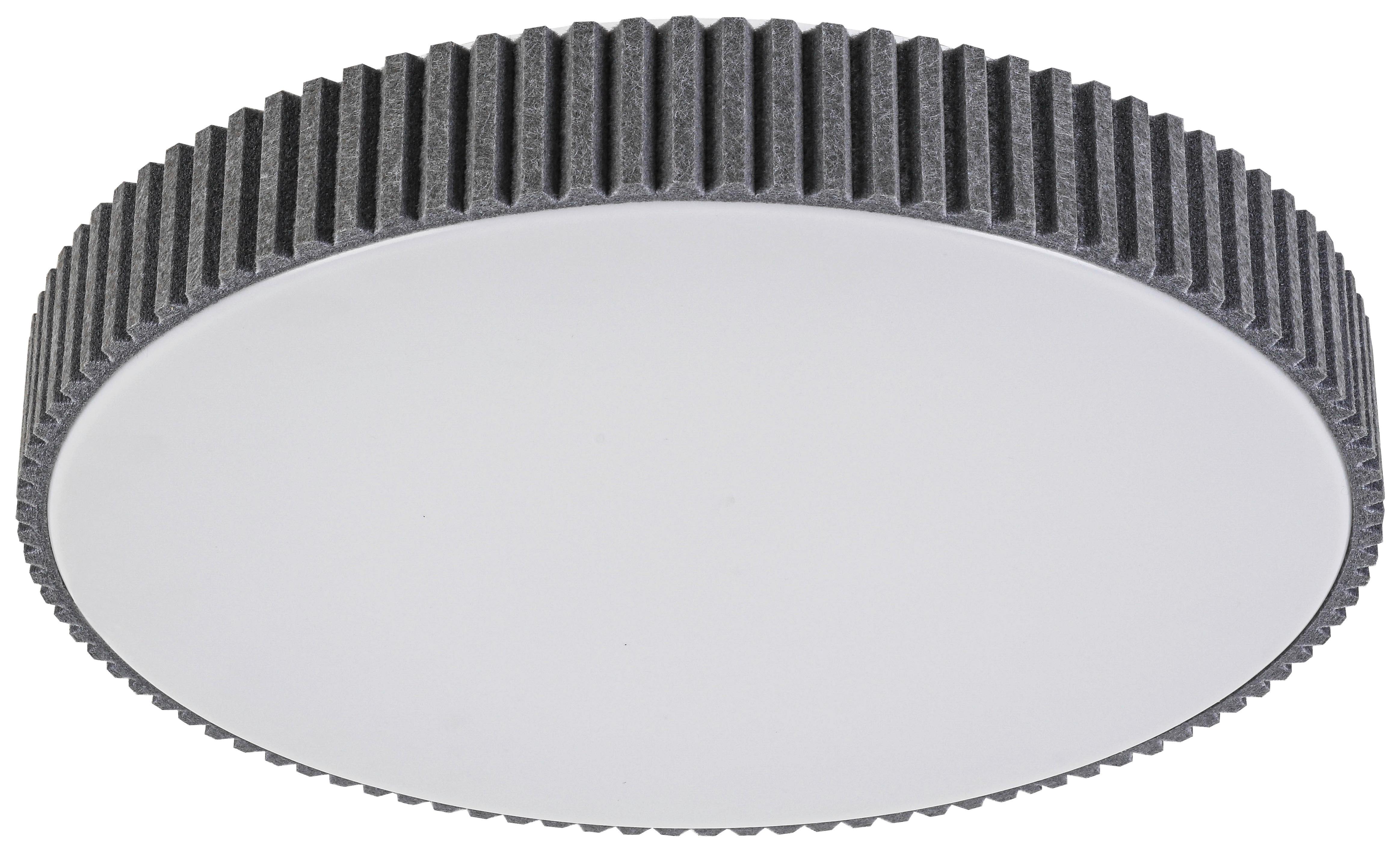 STROPNÍ LED SVÍTIDLO FILZI - šedá/bílá, Moderní, kov/textil (40/8,5cm) - Mömax