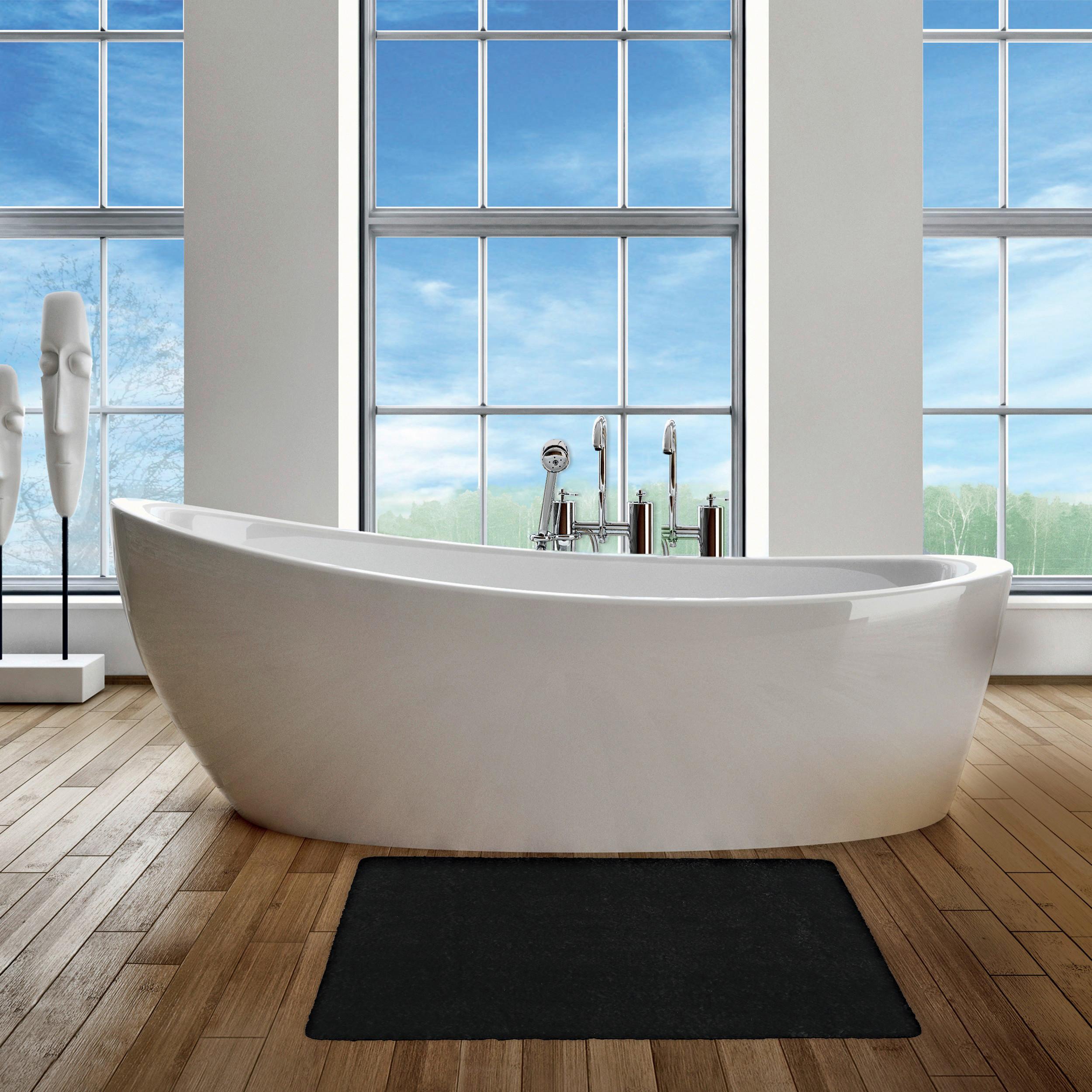 Badteppich Schwarz 70/50 cm - Schwarz, KONVENTIONELL (70/50cm) - Spirella