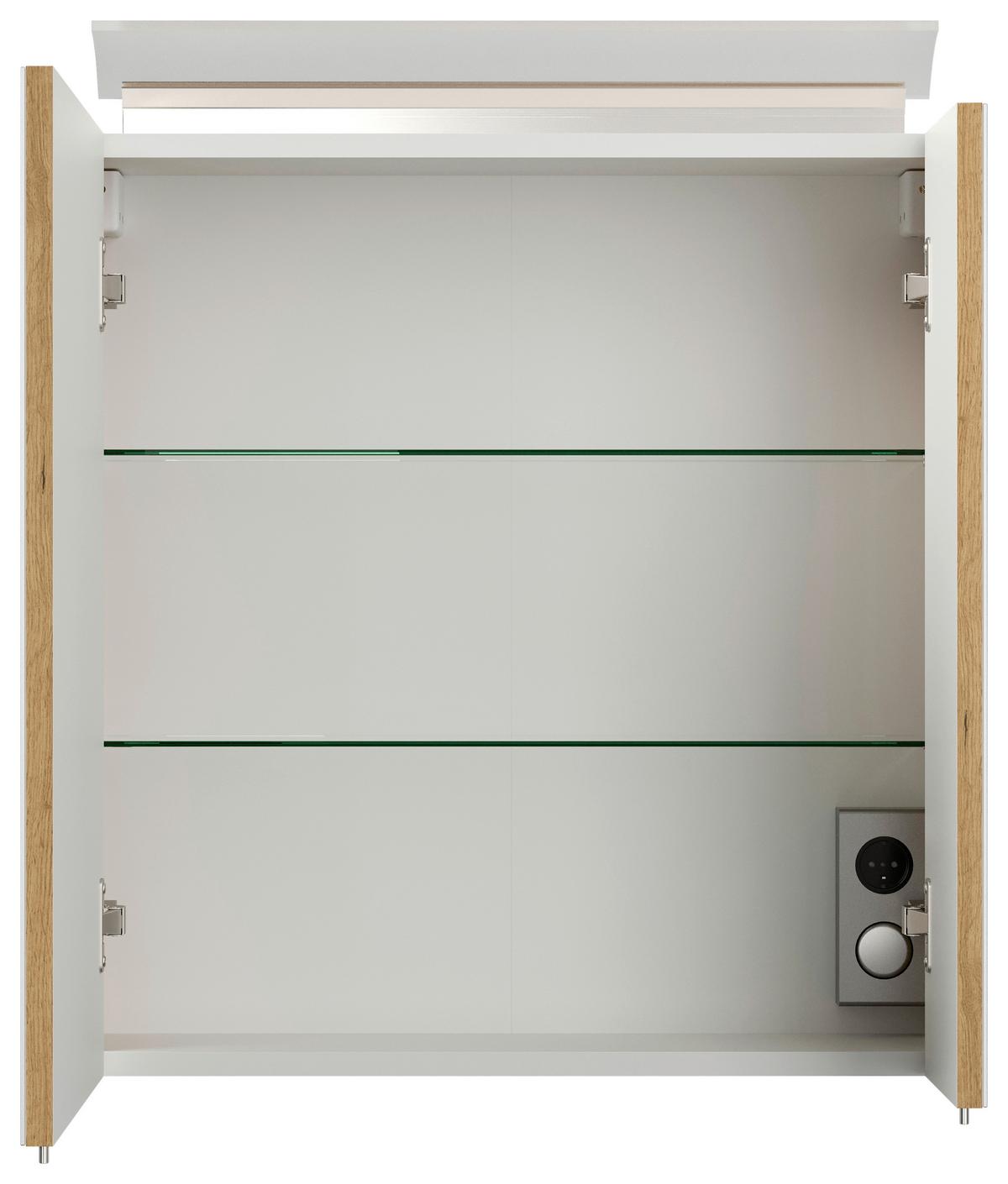 BADEZIMMER Limes, Eichefarben B: 60 cm - Eichefarben/Weiß, Basics, Keramik/Holzwerkstoff (60cm) - MID.YOU