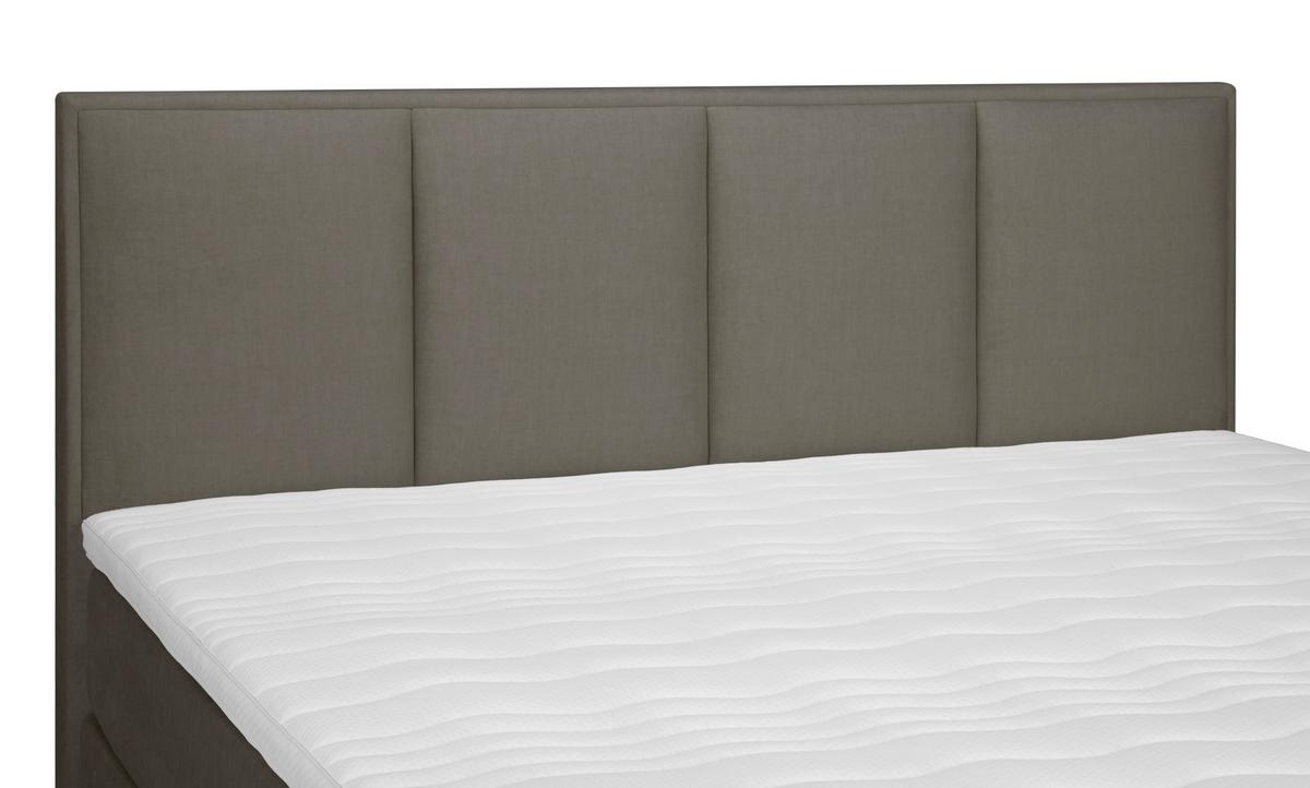 Boxspringbett Graz 180x200 cm Braun inkl. Topper - Alufarben/Braun, MODERN, Textil (180/200cm) - MID.YOU