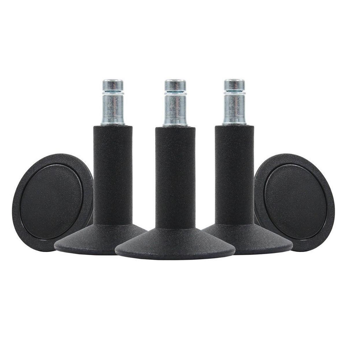 Bürostuhlgleiter Stand Schwarz Ø 6 Cm 5er-Set - Schwarz, Basics, Kunststoff/Metall (6/6,4/6cm) - MID.YOU
