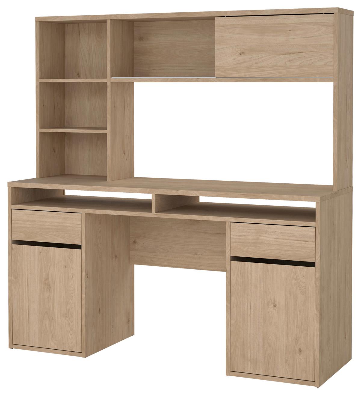 Schreibtisch Function Plus Eichefarben, L: 149 cm - Eichefarben, MODERN, Holzwerkstoff (149/48,2/156,2cm) - P & B