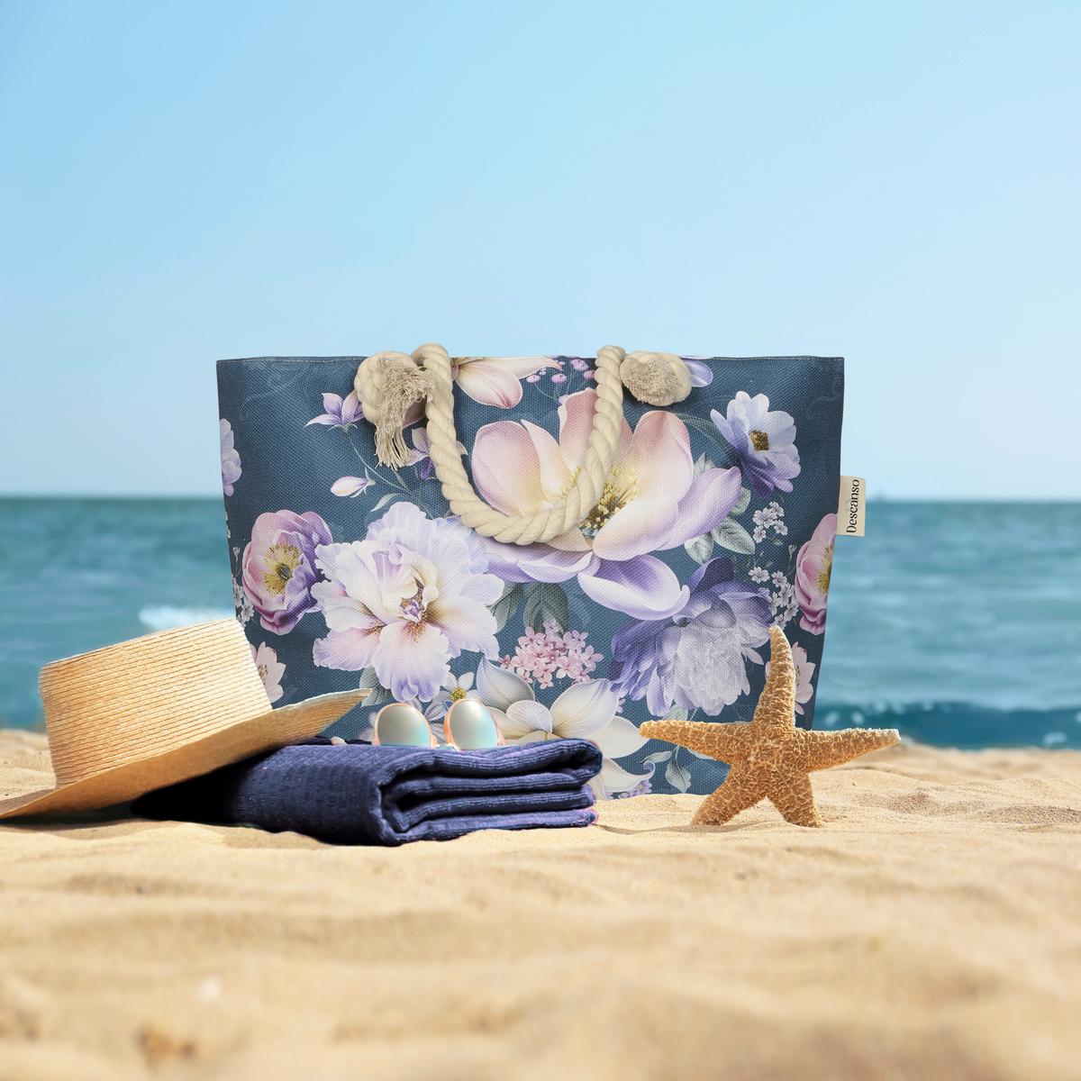 STRANDTASCHE MIRERY - Petrol, Basics, Textil (60/43cm)