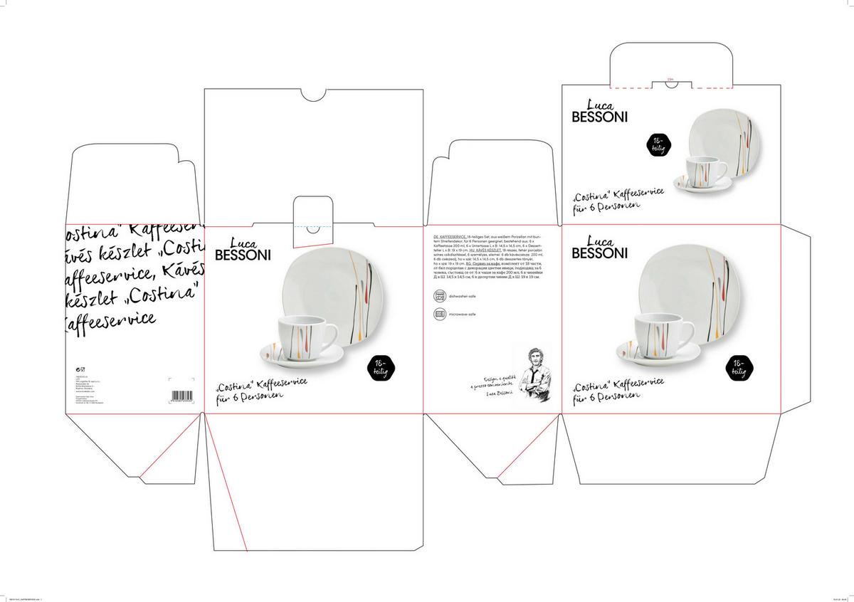 Kaffeeservice Costina Keramik Für 6 Personen, Geschirr Set - Weiß, MODERN, Keramik - Luca Bessoni