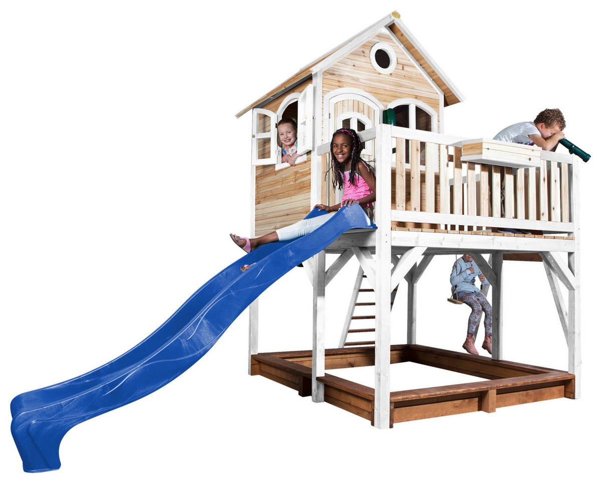 Spielturm A030.152.31 - Blau/Braun, KONVENTIONELL, Holz/Kunststoff (541/291/277cm) - Ambia Garden