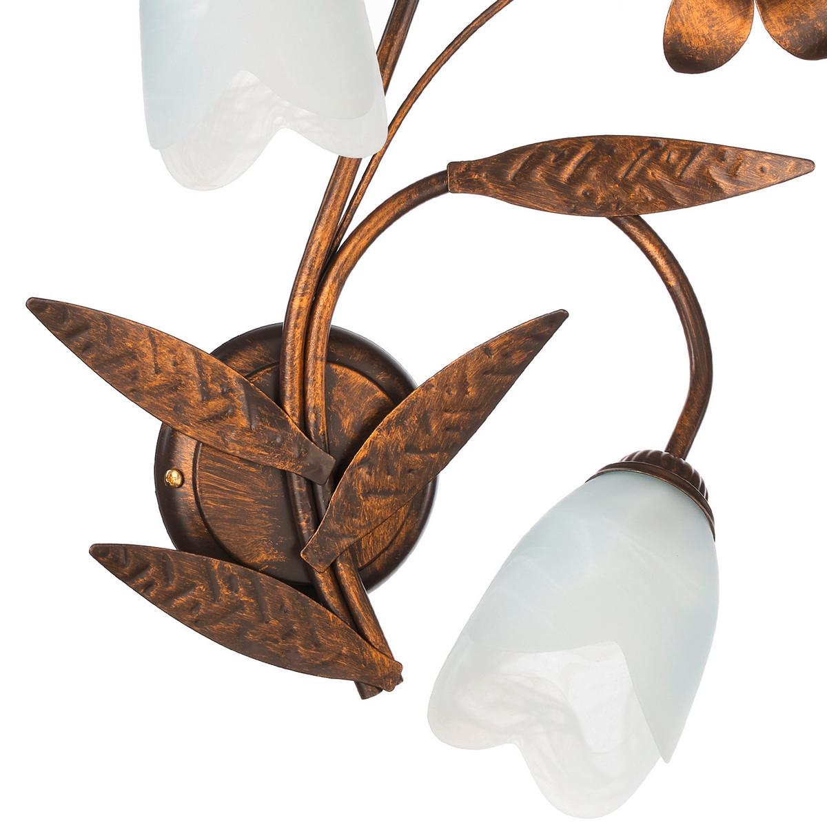 Wandleuchte 4240/Ap2 - Bronzefarben, KONVENTIONELL, Glas/Metall (35/19/47cm)