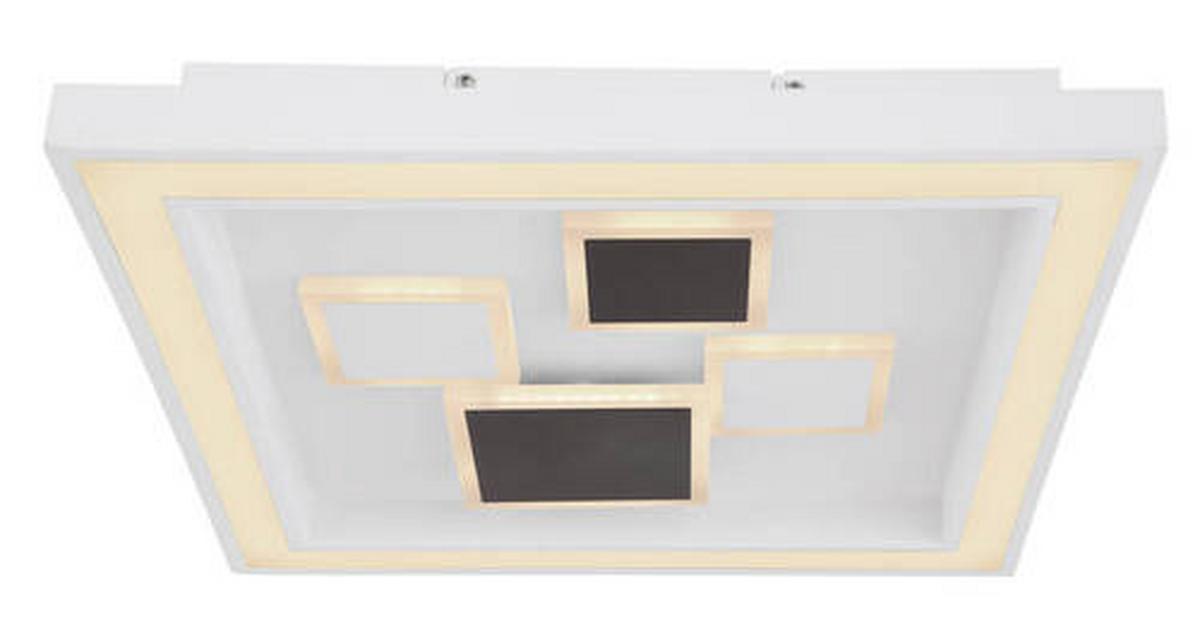 LED-Deckenleuchte 48405-50qsh - Anthrazit/Opal, Design, Kunststoff/Metall (48/48/7cm) - Globo