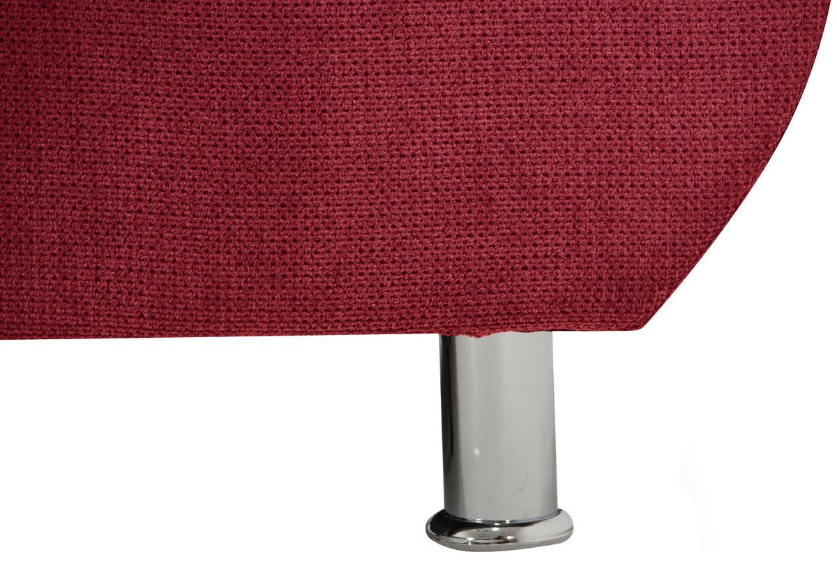 Rohová sedačka ERICE, ľavá, červená - chrómová/červená, Design, textil/plast (198/312cm)