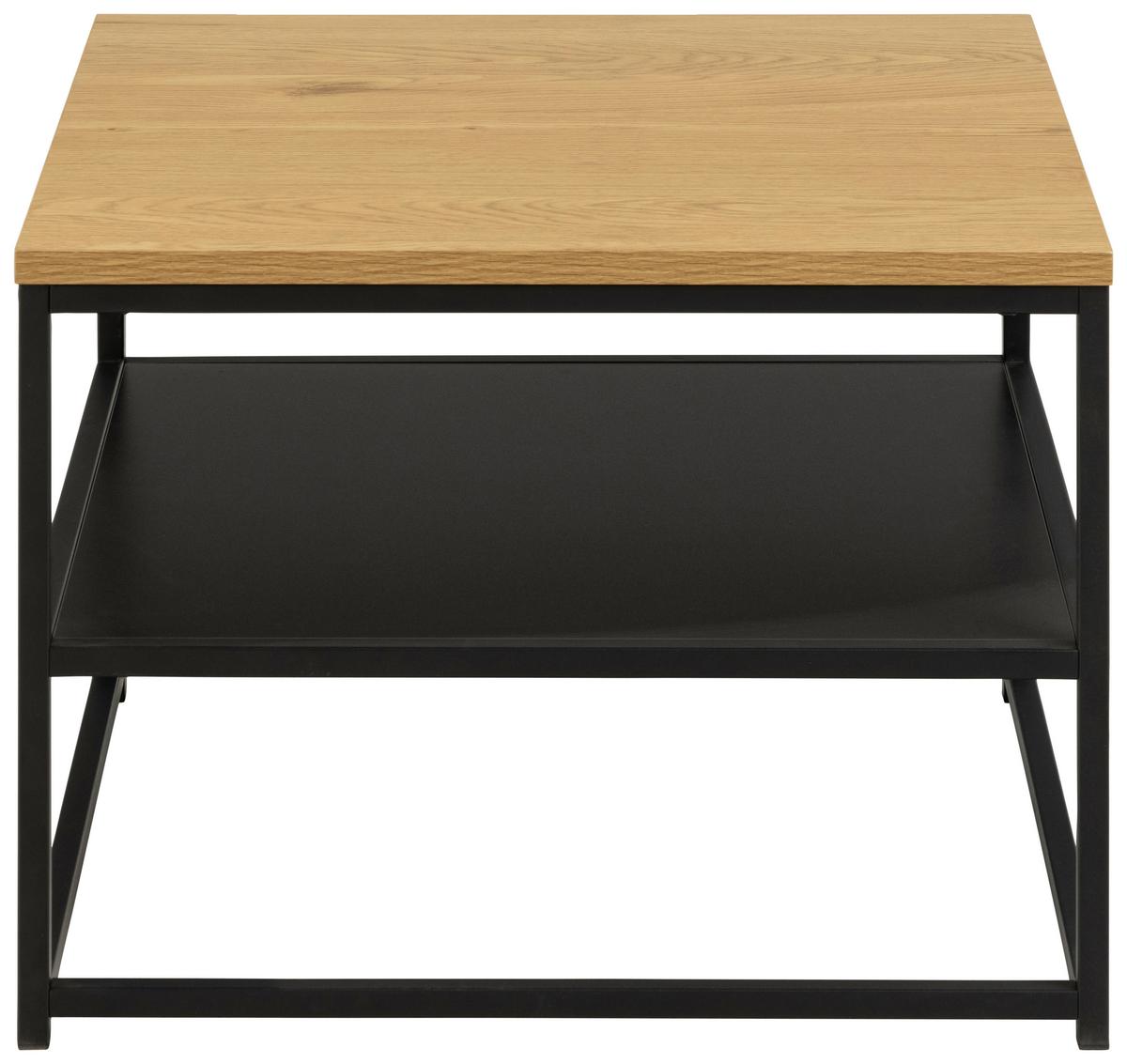 Konferenční stolek GILA - barvy dubu/černá, Trend, kov/kompozitní dřevo (55/55/42cm) - MID.YOU