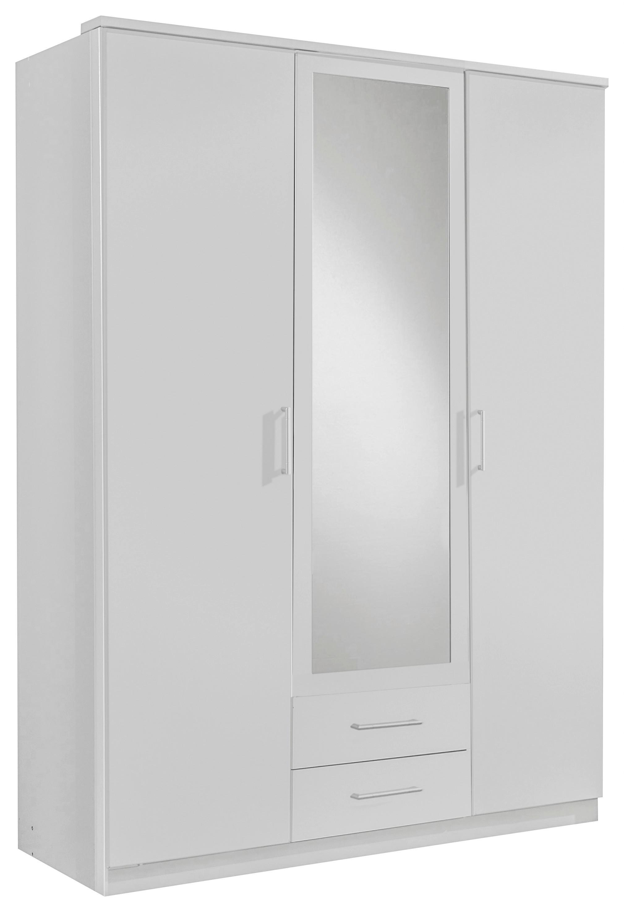 Šatní skříň OSAKA šířka 135cm - bílá/barvy hliníku, Konvenční, kompozitní dřevo/plast (135/199,5/58cm) - MID.YOU