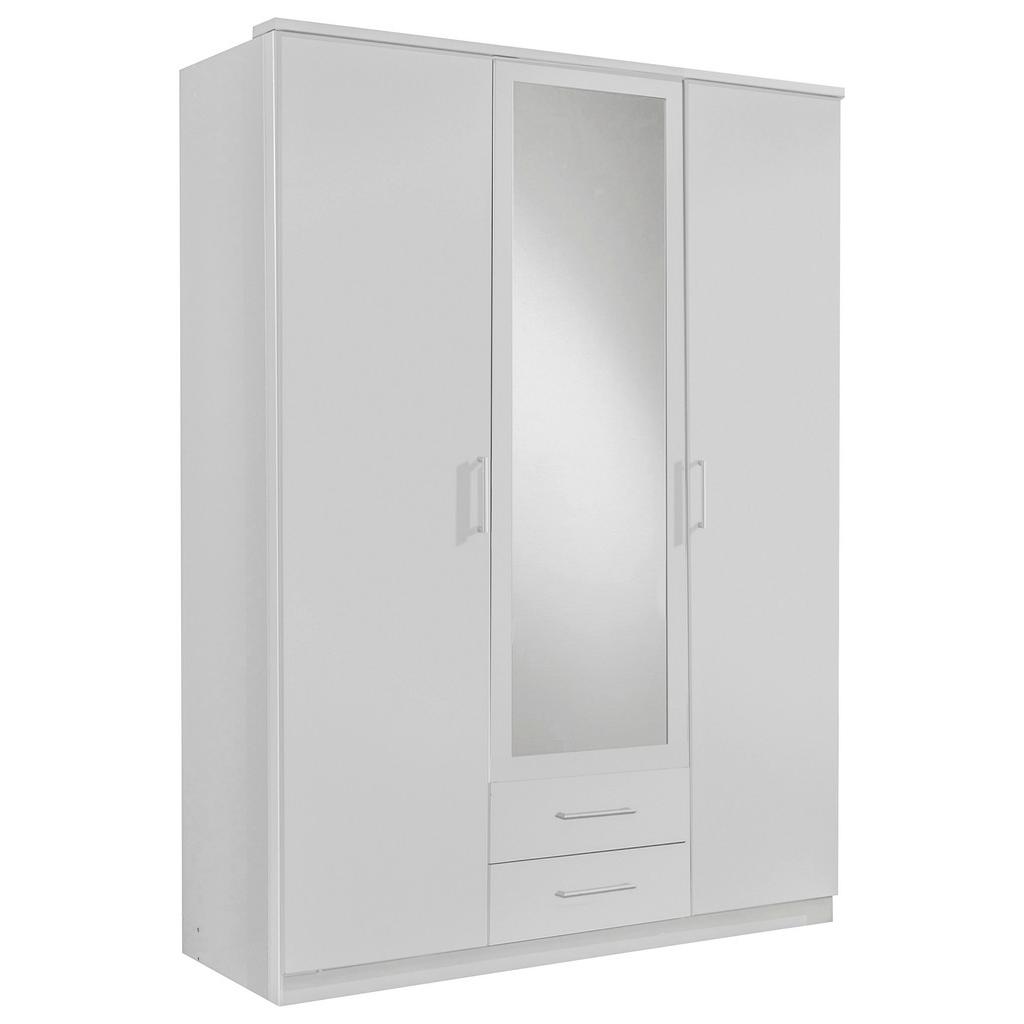 Drehtürenschrank Mit Spiegel + Laden 135cm Osaka, Weiß