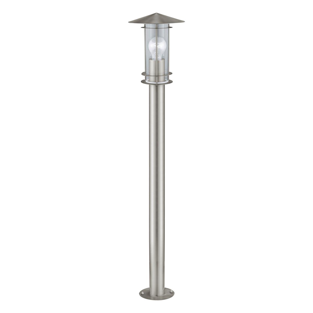 Außenstehleuchte Boden 1x 60 W E27 - Klar/Edelstahlfarben, Basics, Glas/Metall (17,5/100cm) - Eglo