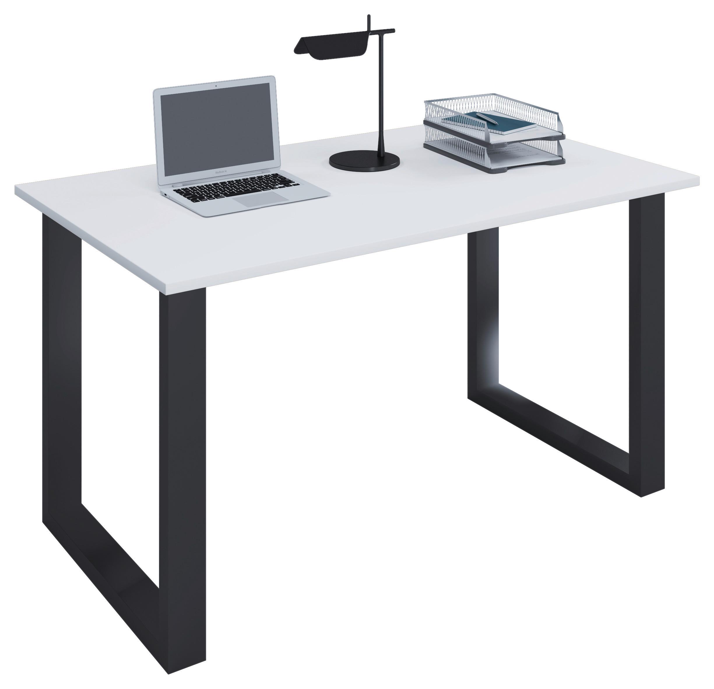 Schreibtisch B 80 cm H 76 cm Lona Schwarz/Weiß - Schwarz/Weiß, MODERN, Holzwerkstoff/Metall (140/80/76cm) - MID.YOU