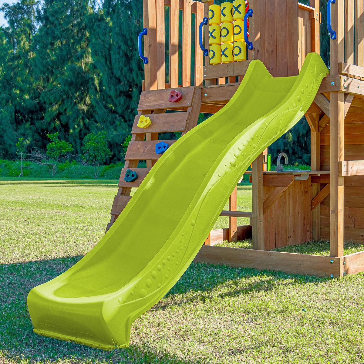 Spielturm mit Rutsche Limegrün - Anthrazit/Limette, Basics, Holz/Kunststoff (435/410/305cm) - Ambia Garden