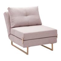 Rozkladacia pohovka Malic - ružová - ružová/farba duba, Modern, kov/textil (80/84/90cm) - Bessagi Home