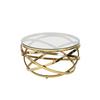 Couchtisch Goldfarben L: 80 Cm - Klar/Goldfarben, Design, Glas/Metall (80/80/42cm) - Livetastic