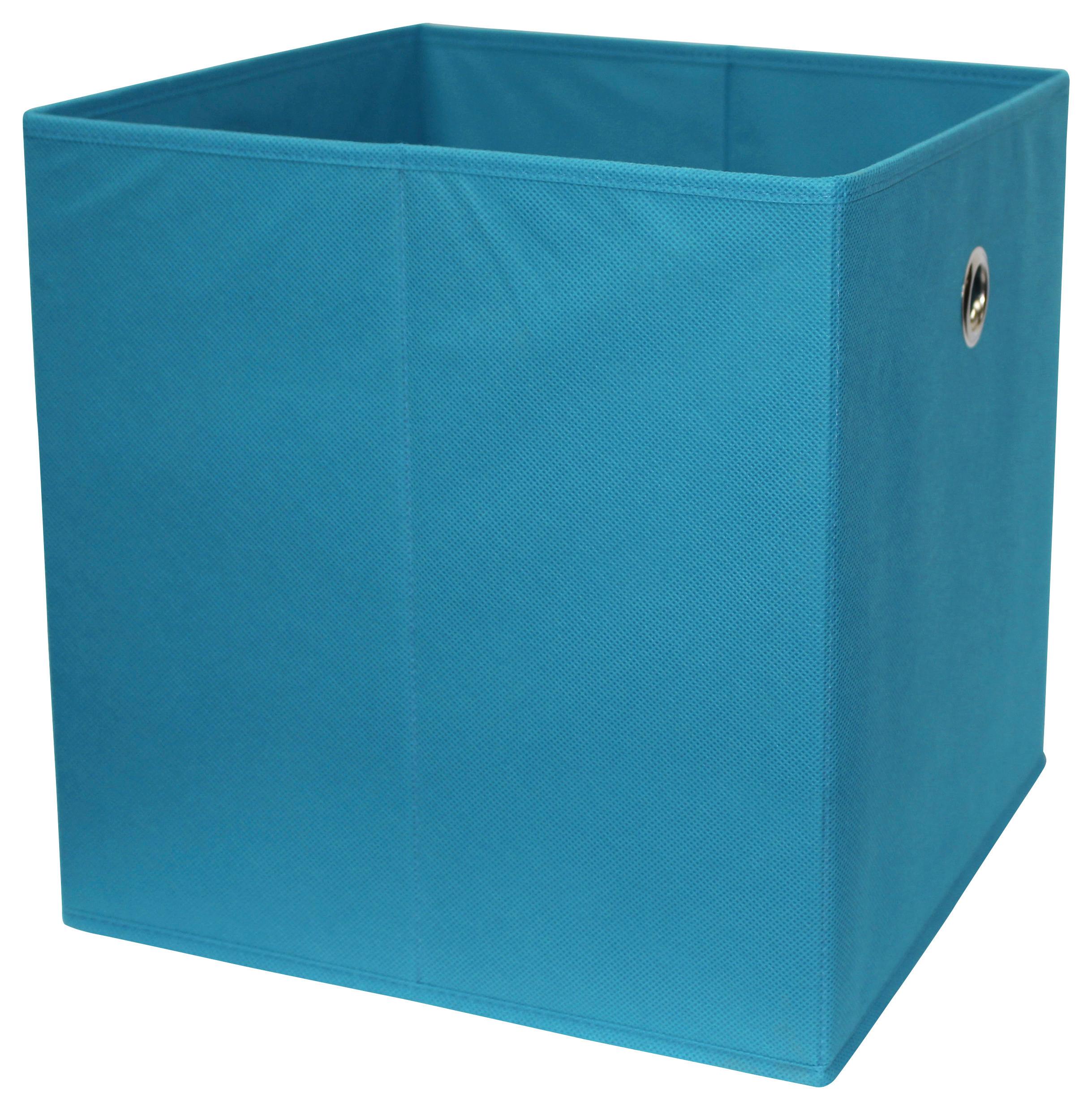 Skladací Box Cubi - petrolejová, Moderný, kompozitné drevo/textil (32/32/32cm)