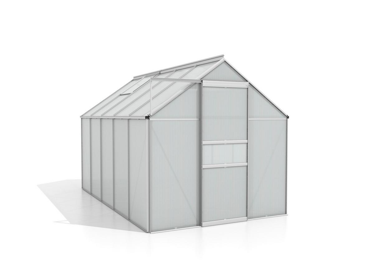 Gewächshausbausatz Comet 6200 6,2 M2 Metall/kunststoff - Alufarben, Basics, Kunststoff/Metall (195/209,5/321cm)