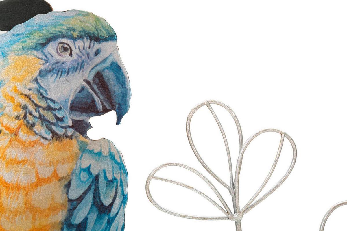 Wanddeko Parrot Blau, Gelb, Grau B: 28,6 Cm - Blau/Gelb, Basics, Metall (28.60/74.30/2.5cm)