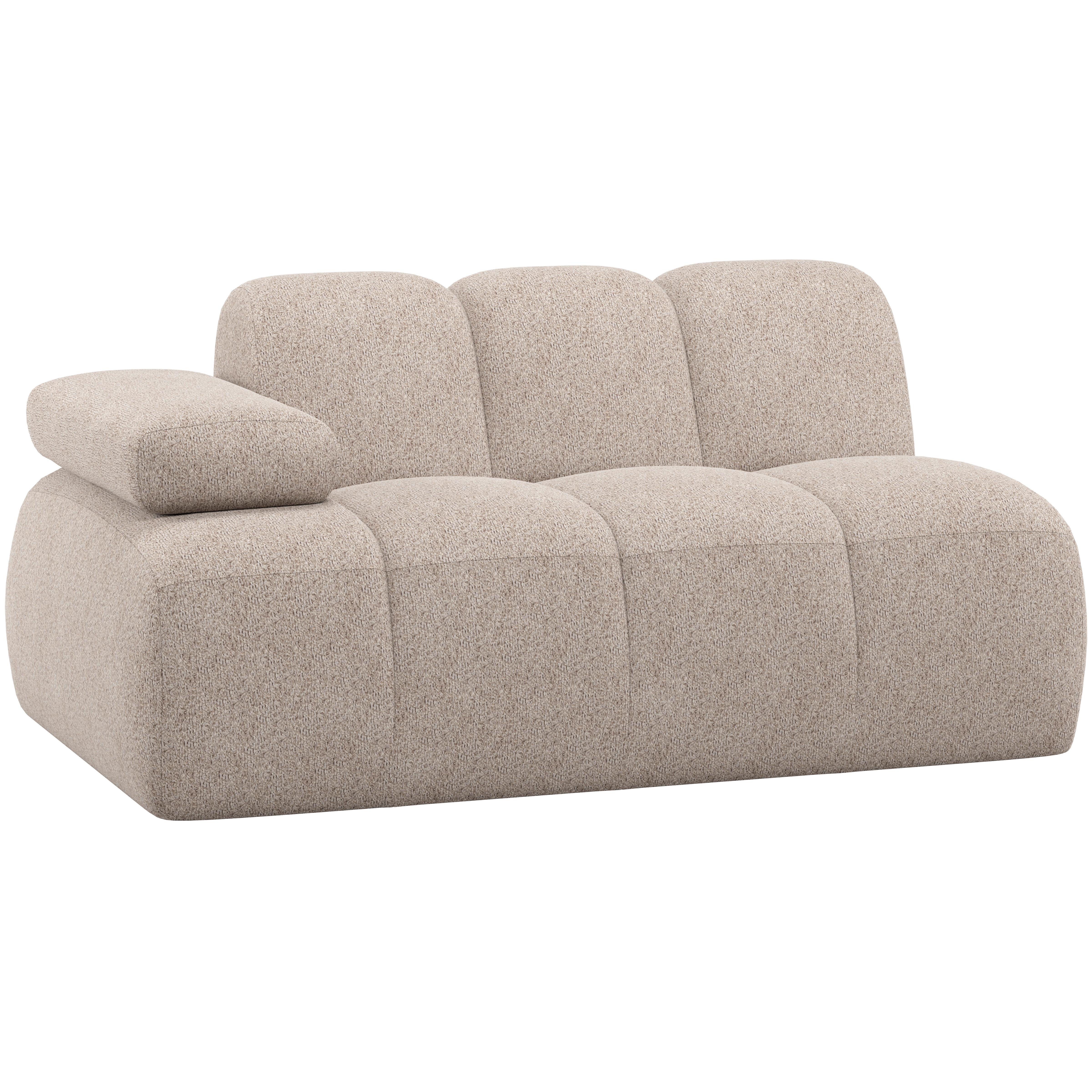 Sofaelement Mojo Sandfarben, Armteilverstellung - Sandfarben/Schwarz, MODERN, Textil (164/74/97cm) - Livetastic