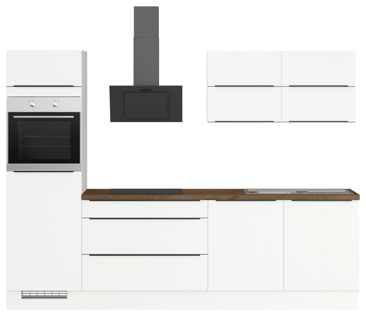 Küchenleerblock Ip3150 - Eiche dunkel/Weiß, Design, Holzwerkstoff (280cm) - Impuls