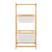 Úložný regál MISAKI krémový - krémová, Moderní, dřevo/textil (44/35/99cm) - Bessagi Home