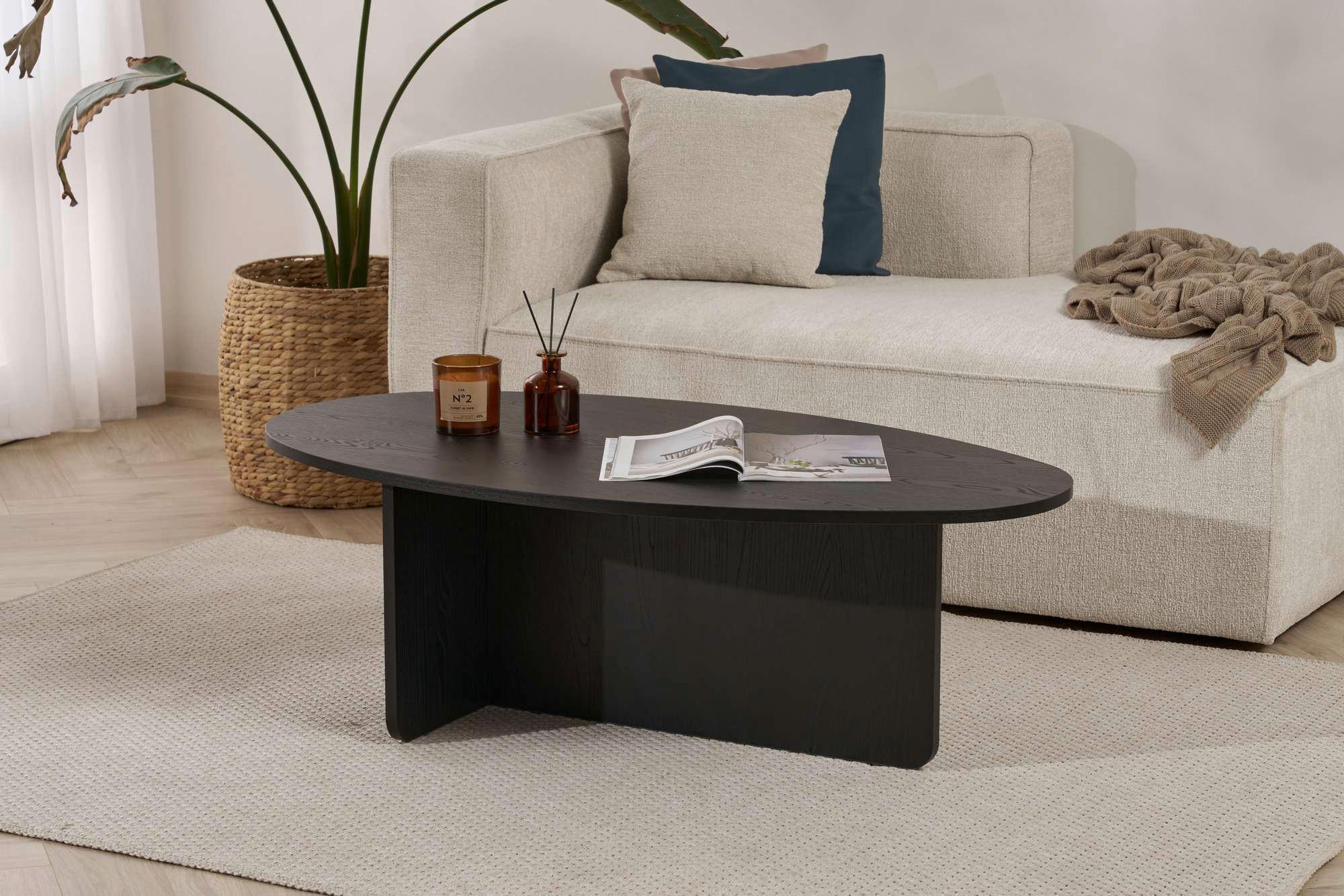 Couchtisch Orba Schwarz L: 120cm - Schwarz, Design, Holzwerkstoff (120/40/65cm) - MID.YOU