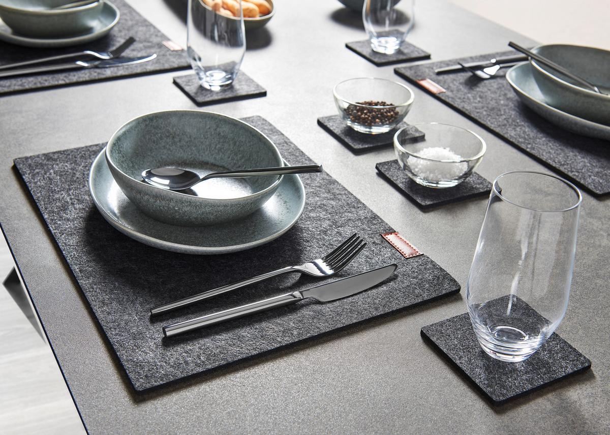 PRESTIERANIE Felt, 12 kusová sada - tmavosivá, Modern, textil - Mömax