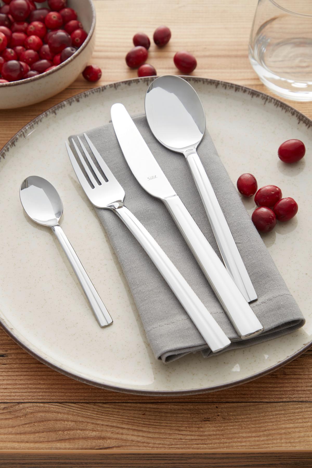 Besteckset 24-Teilig Cover, für 6 Personen - Edelstahlfarben, Basics, Metall - Silit