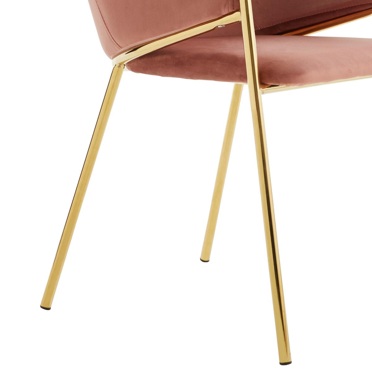 Armlehnstuhl-set Kronos -Trend Rosa/gold - Goldfarben/Rosa, Trend, Textil/Metall (53/77/60cm) - Livetastic