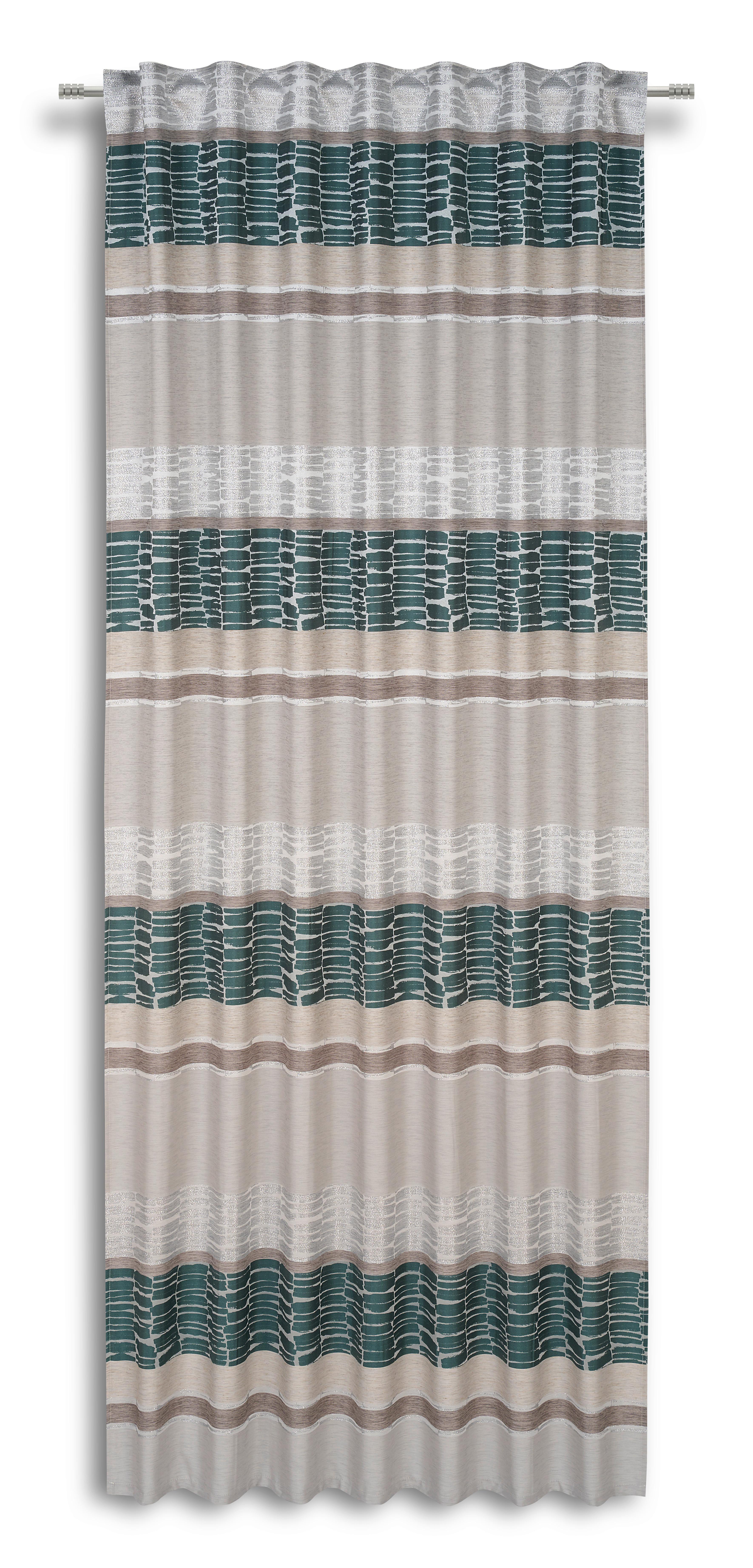 Vorhang mit Schlaufen und Band Palma 140x245 cm Petrol - Petrol, MODERN, Textil (140/245cm) - Luca Bessoni