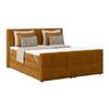 Boxspringbett mit Topper mit Bettkasten 180x200 cm Medino - Senfgelb, KONVENTIONELL, Holz/Holzwerkstoff (180/200cm)