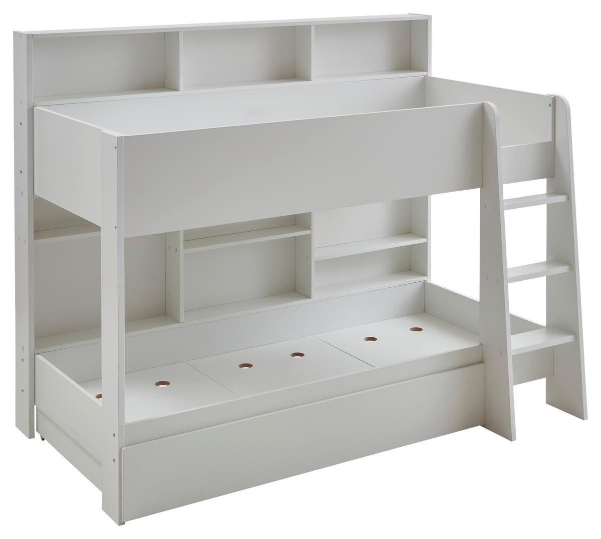 Etagenbett Sely Weiß Dekor, Lf: 90x200 Cm - Weiß, KONVENTIONELL, Holzwerkstoff (90/200cm)