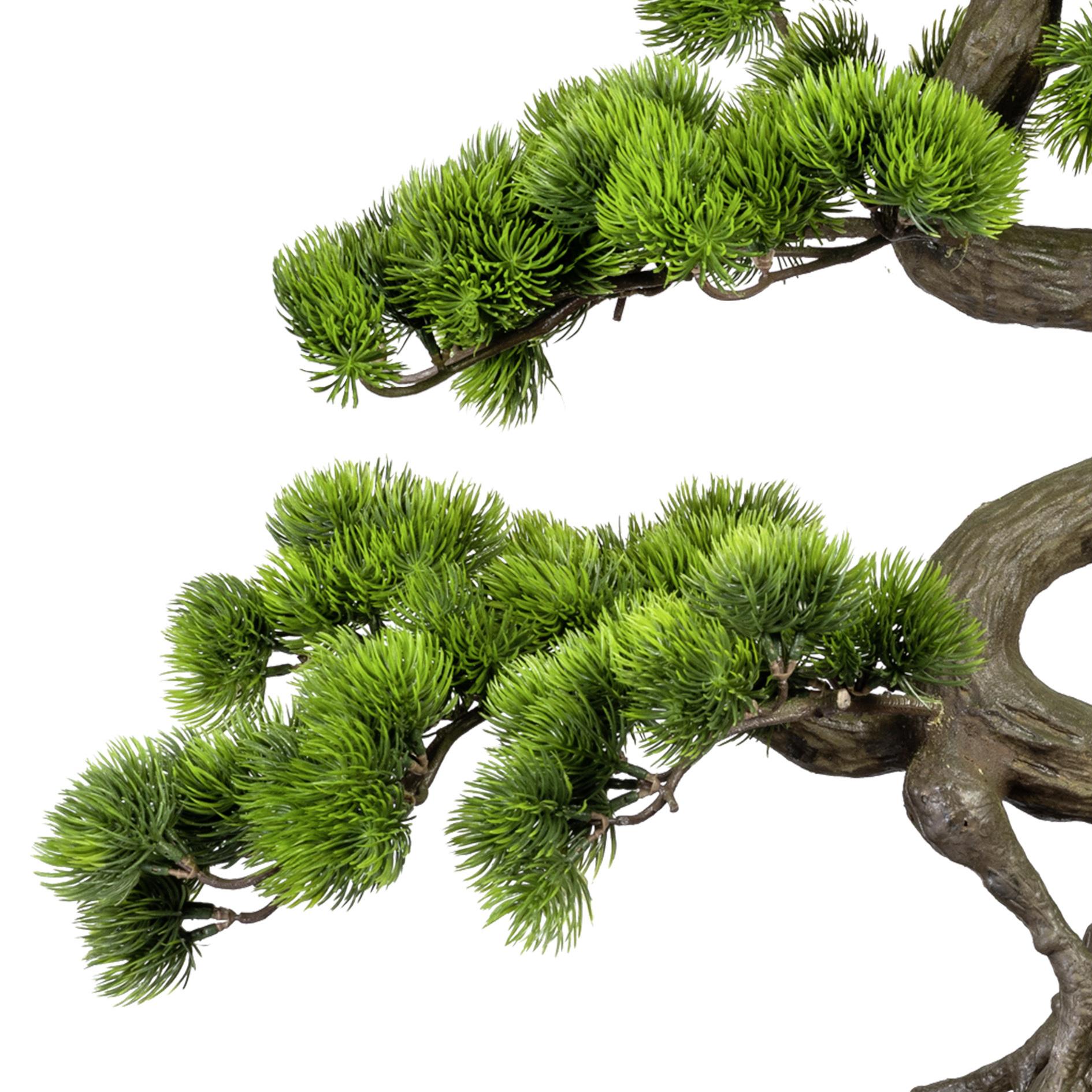 Kunstblumen Bonsai aus Kunststoff in Grün Detail